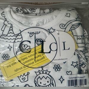 Caden Lane White and Black Kids Pajama Set